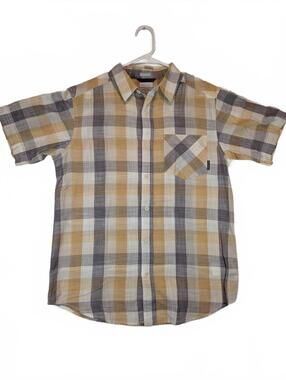 Columbia Regular Fit Plaid Short Sleeve Pocket Camp Shirt Mens Small